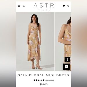 ASTR the Label Gaia Dress in yellow floral - Size L. Worn once
